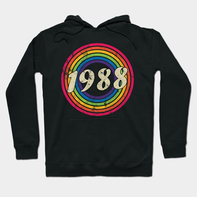 1988 - Retro Rainbow Faded-Style Hoodie by MaydenArt